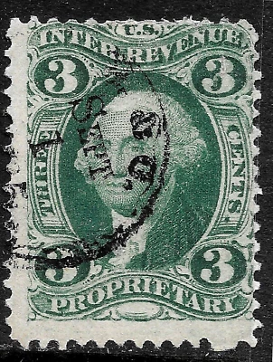 US R18 3c Revenue  PROPRIETARY Used thinned🔥MUST SEE POSTMARK🔥 - Image 1 of 3