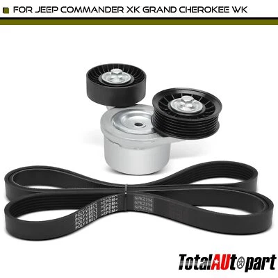 2x Serpentine Belt Drive Component Kit for Jeep Grand Cherokee WK Commander 2007 Foto 1 de 4