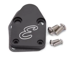 Edelbrock Fuel Pump Block-Off Plate SBC, Billet Aluminium, Black Anodized 4020 - Picture 1 of 1