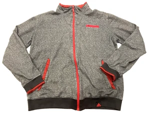 Adidas Track Jacket Youth Large 14/16 Gray Red Full Zip Up Basketball Warmup Boy - Picture 1 of 16