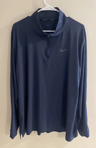 Nike Pro Shirt Herren XL blau Dri Fit Fitted Quarter Zip Laufen sportlich leicht - Bild 1 von 9