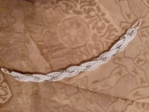 VINTAGE GORGEOUS BRIDAL SUPPLIES PEARL STRANDS BRAID W/ SILVER BEADS #15 - Picture 1 of 3
