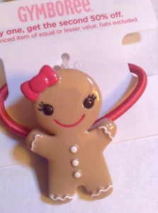 Gymboree Gingerbread Girl Line Hair Ponytail Holder NWT Brown Christmas Holiday - Picture 1 of 3