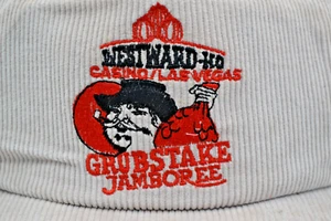 VINTAGE Westward Ho Hat Cap Grubstake Jamboree Trucker Beige Corduroy Snap Back - Picture 1 of 6