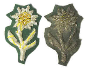 Edelweiss Cap Badge Austriacki Węgierski FJI I wojna światowa Edelweiß K.K. Strzelec Krajowy WWI 