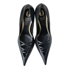 ZAPATOS CQ COUTURE ITALY PERSONALIZADOS 9 CM ZAPATOS TACÓN STILETTO CUERO PUNTIAGUDO NEGRO 35-45 - Imagen 1 de 4