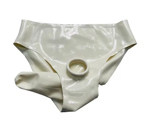 Calzoncillos de goma de látex anillo entrepierna agujero trasero vaina ano hombre látex brifas - Imagen 1 de 7