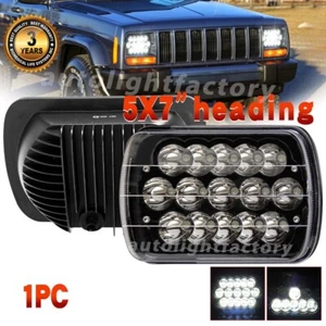 5x7" 7x6" LED Headlight Hi/Lo Sealed Beam For Jeep Wrangler YJ Cherokee XJ Black - Foto 1 di 12