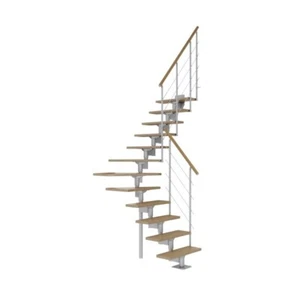 Interior BOSTON Modular Winder Stairs Grey Oak 70cm - Picture 1 of 7