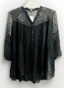 womens plus size 18/20 1X, 2x Feminine Lace cuff Bell Sleeve Blouse Tunic tops - Picture 1 of 6