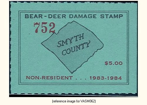 D2K Virginia - Smyth 1983 $5.00 Bear Damage Stamp - Image 1 of 1