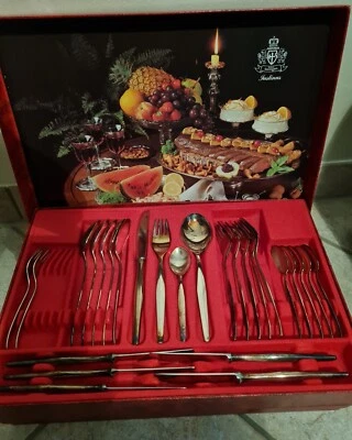 SBS Besteck Solingen 100 er im Besteck Kasten versilbert 30 tlg. - Bild 1 von 4