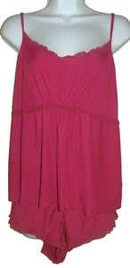 New Womens XL 16-18 Pink Cami Tap Set Secret Treasures Shorts 2 piece Sleep - Picture 1 of 2