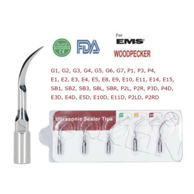 WOODPECKER/EMS Dental Ultrasonic Scaler Inserts G1 G2 G3 G4 G5 G6 G7 P1 P3 P4 - Image 1 of 4