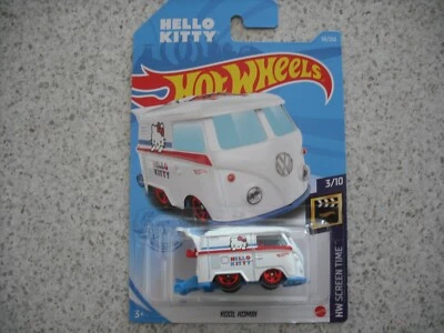 2021 HOT WHEELS DIE CAST HW SCREEN TIME KOOL KOMBI CAR 38 HELLO KITTY - Image 1 of 2
