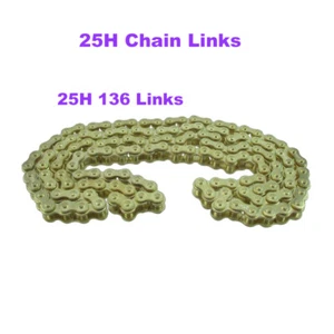 Gold 25H Chain Sprocket 136 Links For 2 Stroke 47cc 49cc Kids ATV Quad Minimoto - Imagen 1 de 8