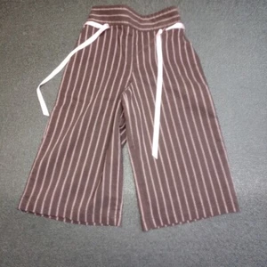 Samara Girls Size S Small 5 Brown Pink Striped Capri Stretchband Pants - Picture 1 of 10