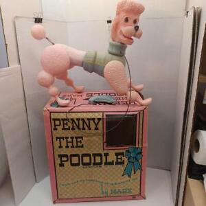 Vintage Penny The Poodle Louis Marx & Co 1963 Pink Walking Dog Toy w/Box