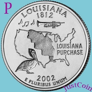 2002-P LOUISIANA STATE (LA) QUARTER UNCIRCULATED FROM US MINT ROLLS - Picture 1 of 2