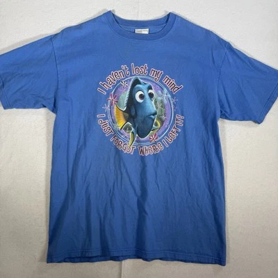 Camisa azul vintage Y2K Finding Nemo Dory tamanho grande desenho animado Disney World Pixar - Imagem 1 de 4