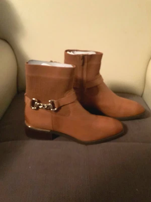 Aldo Flex Women’s Ankle Boots Chelsea Light Brown camel Block Heel Sz 10 NEW - Imagem 1 de 4