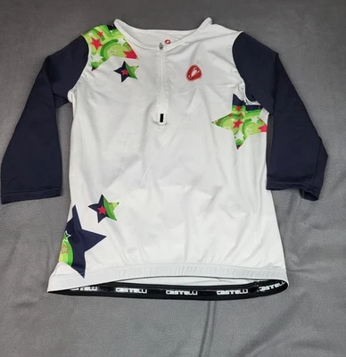 Castelli Rosso 骑行服成人 L 白色 25 美分拉链轻便户外自行车 — 第 1/4 张图片