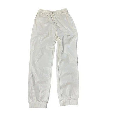 Pantalones de chándal Double Zero Spicy pequeños de cuero sintético cintura elástica crema Foto 1 de 4