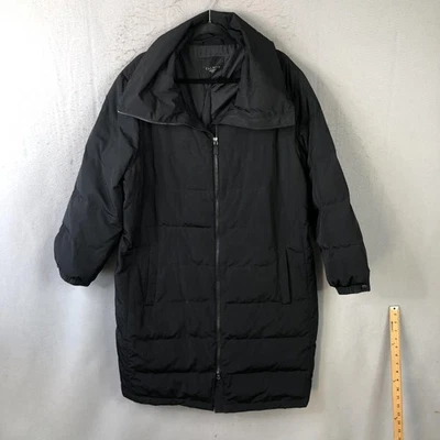 Talbots Coat Womens 3X Black Long Down Puffer Jacket Quilted Winter Warm - Image 1 of 4