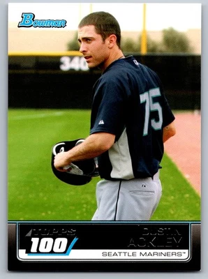 Tarjeta de béisbol 2011 Bowman Topps 100 TP93 Dustin Ackley Seattle Mariners Foto 1 de 2
