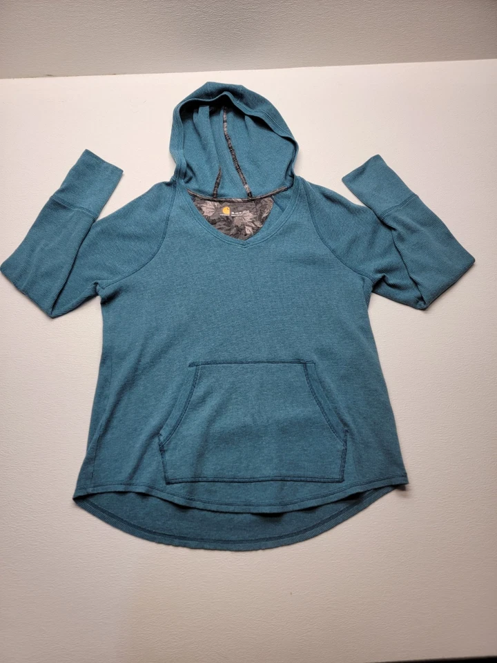 Carhartt Women's Meadow Hoodie Teal in Size X-Large - Image 1 of 4