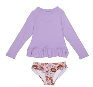 Seafolly Kids Ruffle Retro Purple Surf Set L104837 Size 4 AUS - Picture 1 of 2