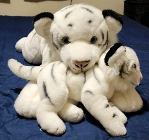 Animal Alley Toys R Us White Tiger 33" Plush With Baby Cub. READ DESCRIPTION - Picture 1 of 9