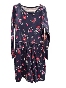 Girls knit dress size 12. Carter's. Long sleeved. Knee length. EUC. Navy floral - Picture 1 of 1