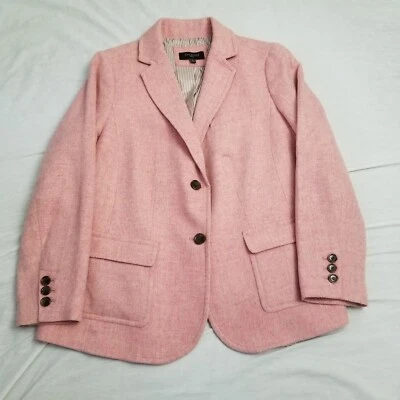 Blazer Talbots Mujer 12W Rosa Espiga Mezcla Lana Oficina Carrera Chaqueta Abrigo Foto 1 de 4