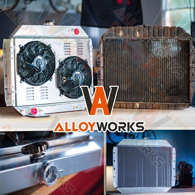 4 Row Radiator&Shroud Fan For 1966-1979 Ford F100 F150 F250 F350 Bronco Truck V8 Foto 1 de 4
