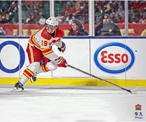Matthew Tkachuk Calgary Flames Unsigned 2019 NHL Heritage Classic Photograph Cover