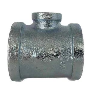 BMI 2" x 1/2" x 2" Galvanized Reducing Tee NPT Pipe Fitting 150# UL/FM Iron - Picture 1 of 3