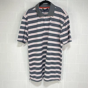 Paorais Mens Polo sz M Gray White Orange Striped Golf SPF 50 Short Sleeve NEW - Picture 1 of 14