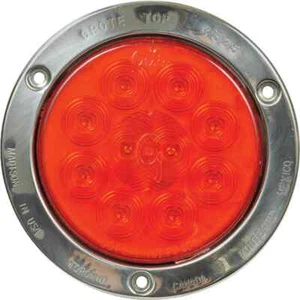 4" Red LED Stop Tail Turn Light - Round, 10 LEDs, 12V, Theft Resistant - Picture 1 of 1