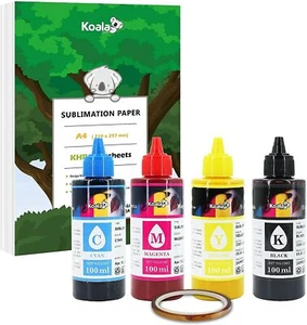 Paquete de 150 hojas de papel de sublimación koala A4 + tinta de sublimación koala ET-2803 2720 - Imagen 1 de 12