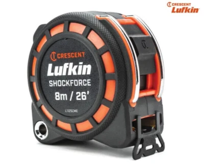 Crescent Lufkin 8m/26ft Shockforce Dual-Sided Heavy Duty Tape Measure,LUFSFDS826