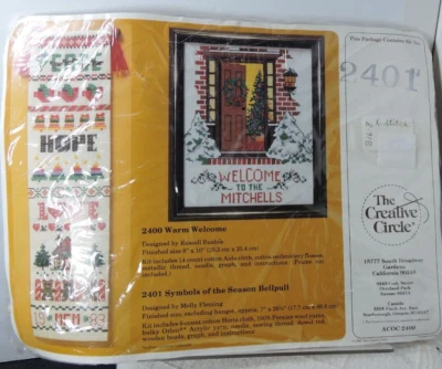 The creative circle 1987 Warm welcome counted cross stitch and season bellpull - Image 1 of 4