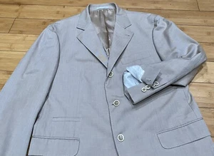 Brunello Cucinelli Beige 100% Cotton Herringbone Sports Coat Blazer Men’s Sz 42R - Picture 1 of 13