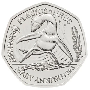 2021 Plesiosaurus Mary Anning 50p Fifty Pence BUNC Coin - Picture 1 of 2