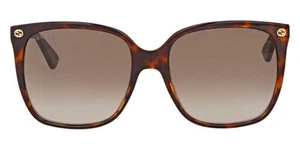 NUEVO CON ETIQUETAS Gafas de sol Gucci Marrón Cuadradas Damas GG0022S 003 57/100% AUTÉNTICAS - Imagen 1 de 4