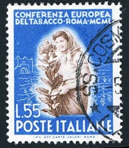 ITALY 1950 TOBACCO Sc#545 used CV$25.00 FLOWERS - Picture 1 of 1
