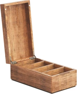 3" X 5" Index Card Holder Carbonized Wood Index Card Box Index Card Organizer - Picture 1 of 1