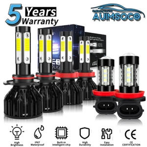 For Ram 2500 2019-2021 6500K Cool White LED Headlight Kit Hi/Lo Fog Beam Bulbs - Picture 1 of 16