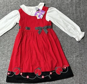 Blueberri Mädchen rot Schule Cord Kleid 6 - Bild 1 von 14