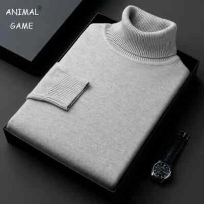 Sweatwear Mens Anti-Pilling High Quality Knitted Turtleneck Sweater Slim Fit UK - Image 1 of 4
